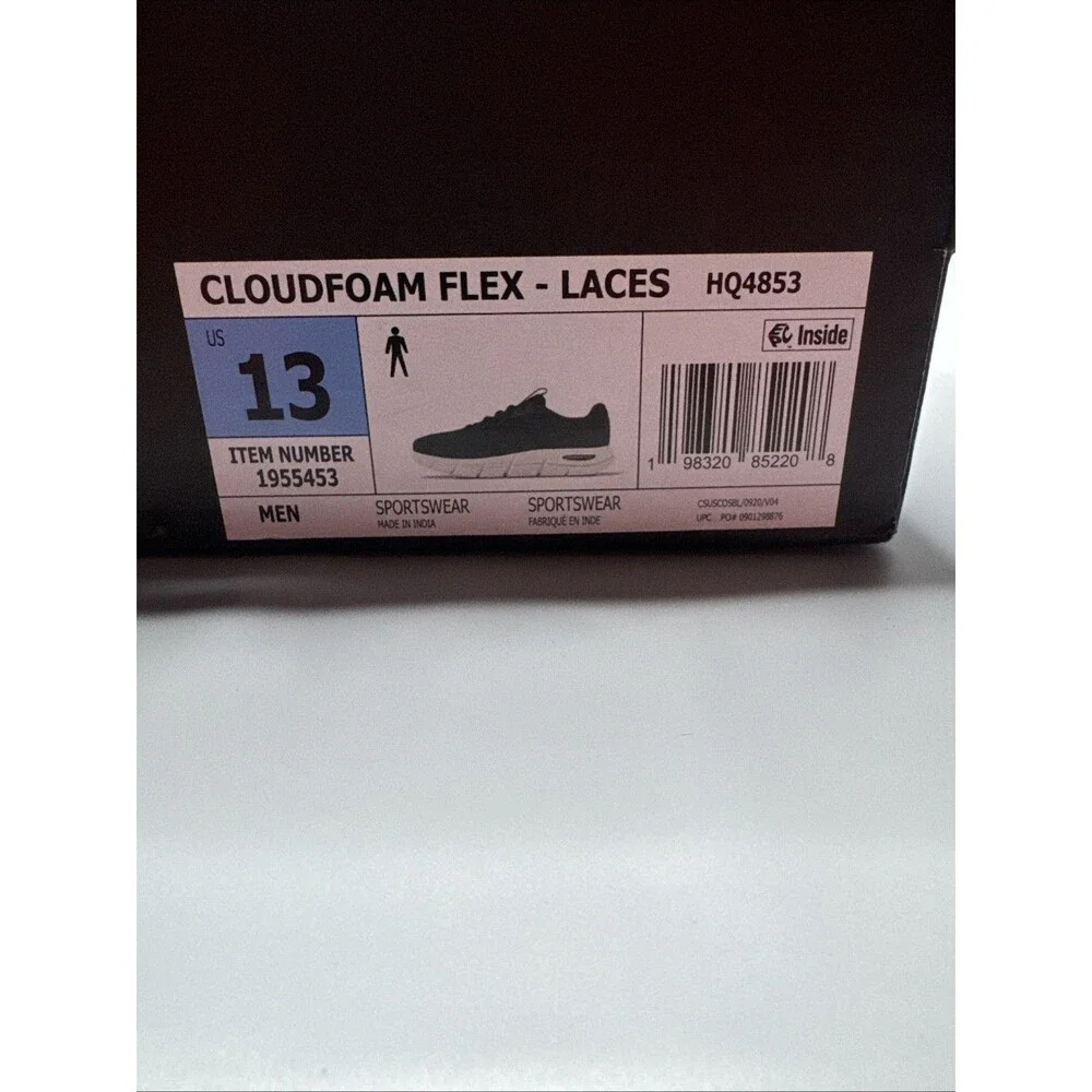 Adidas Cloudfoam Flex-Laces Walking Sneakers Blue Mens Size 13 Wide HQ4853